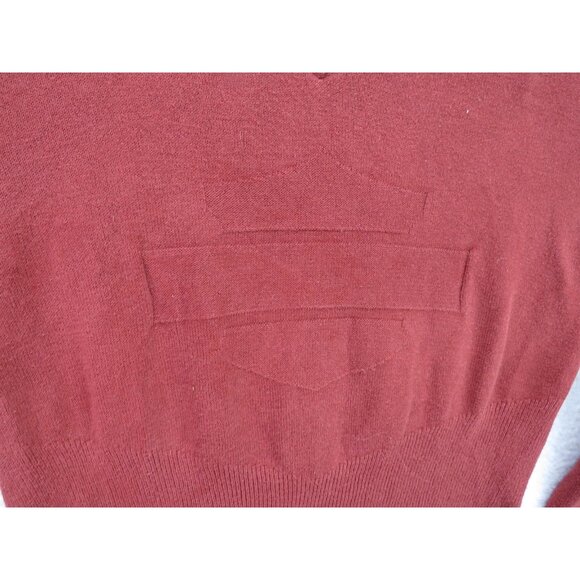 Harley-Davidson Sweater Womens‎ Medium Red V Neck Ramie Cotton Blend Pullover - Picture 2 of 8